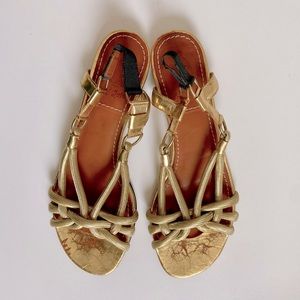 Lanvin Metallic Woven Sandals